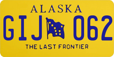 AK license plate GIJ062