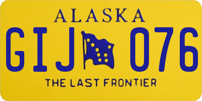 AK license plate GIJ076