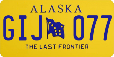 AK license plate GIJ077