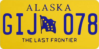 AK license plate GIJ078