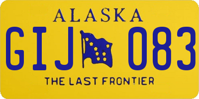 AK license plate GIJ083