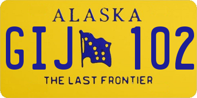 AK license plate GIJ102
