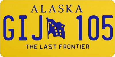 AK license plate GIJ105