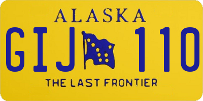 AK license plate GIJ110