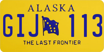 AK license plate GIJ113