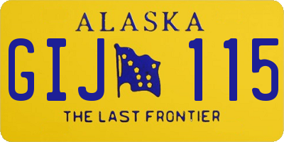 AK license plate GIJ115