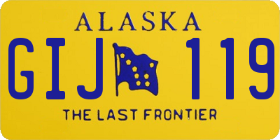 AK license plate GIJ119