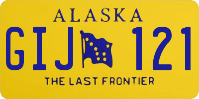 AK license plate GIJ121