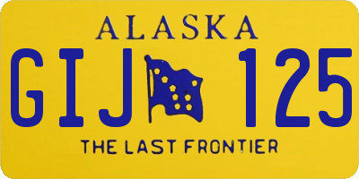 AK license plate GIJ125