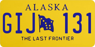 AK license plate GIJ131