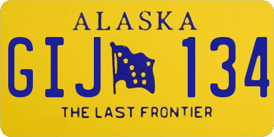 AK license plate GIJ134