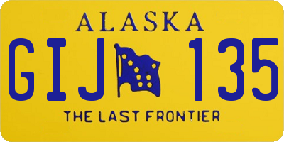 AK license plate GIJ135