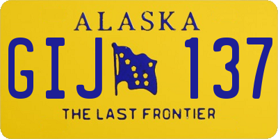 AK license plate GIJ137