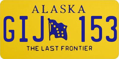 AK license plate GIJ153