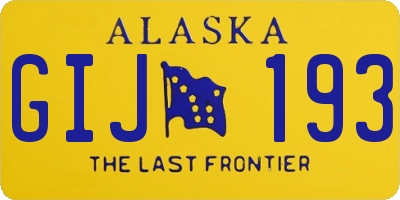 AK license plate GIJ193