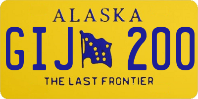 AK license plate GIJ200