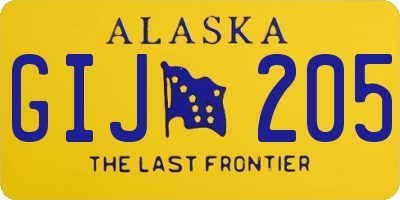 AK license plate GIJ205