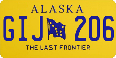 AK license plate GIJ206