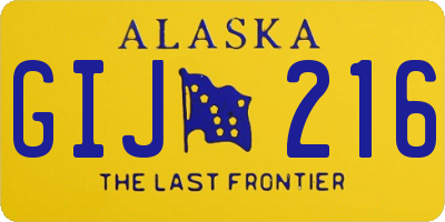AK license plate GIJ216