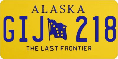 AK license plate GIJ218