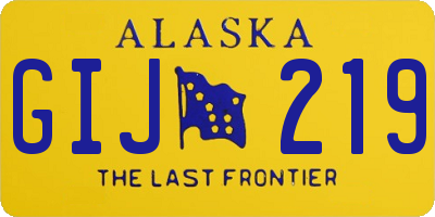 AK license plate GIJ219