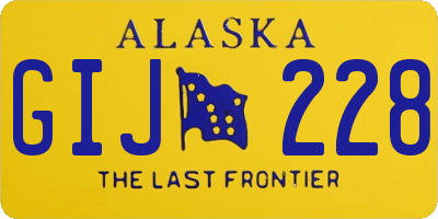 AK license plate GIJ228
