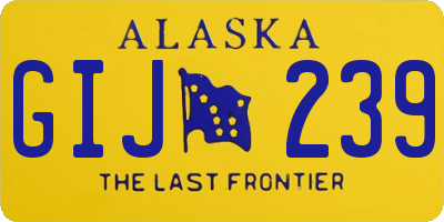 AK license plate GIJ239