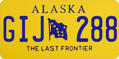 AK license plate GIJ288