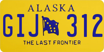 AK license plate GIJ312