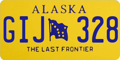 AK license plate GIJ328