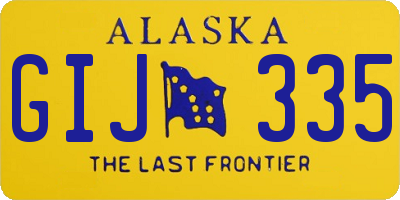 AK license plate GIJ335
