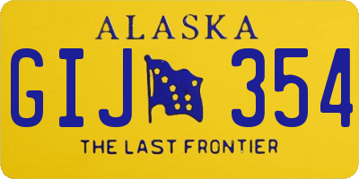 AK license plate GIJ354