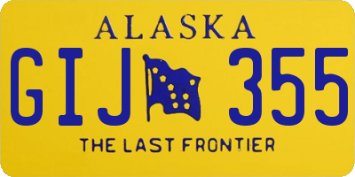 AK license plate GIJ355