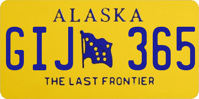 AK license plate GIJ365