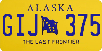 AK license plate GIJ375