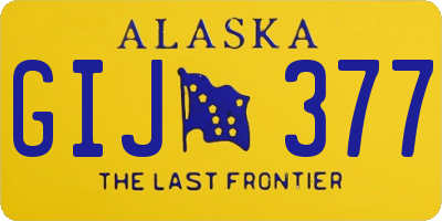 AK license plate GIJ377