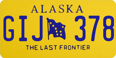AK license plate GIJ378