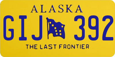 AK license plate GIJ392