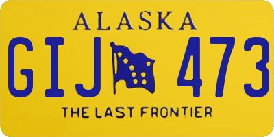 AK license plate GIJ473