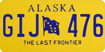 AK license plate GIJ476