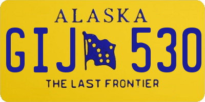 AK license plate GIJ530