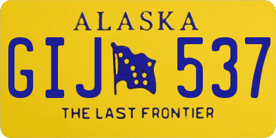 AK license plate GIJ537