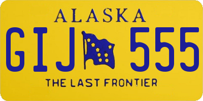 AK license plate GIJ555