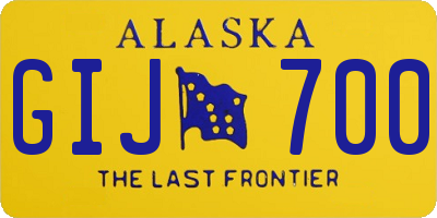 AK license plate GIJ700