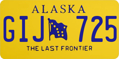 AK license plate GIJ725