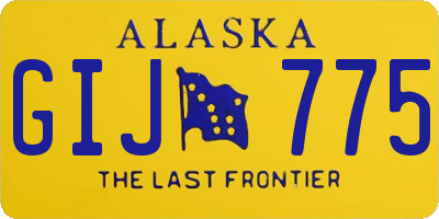 AK license plate GIJ775