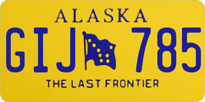 AK license plate GIJ785