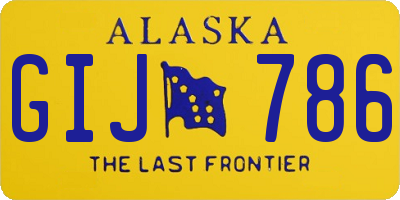 AK license plate GIJ786
