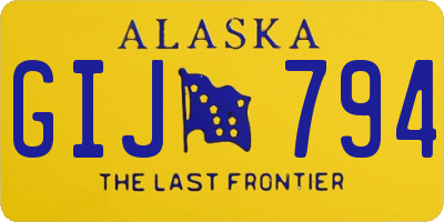 AK license plate GIJ794
