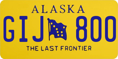 AK license plate GIJ800